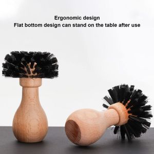 Portafilter Basket Brush Cleaner Espresso Pembersih Basket Kopi Portafilter Mesin 51mm 54mm 58mm Alat Kopi dengan Handle kayu