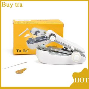[Buytra] 1 Set Mini Sewing Machine Fast Stitch Labor-saving Fabric Clothes Sewing Tools Handheld Portable Mini Manual Sewing Machine