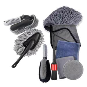 Car Tool Brush Car Wash Brush Tire Brush Wheel Hub Brush Car Beauty Detail Brush Air Outlet Brush Encrypted Car Wash Gloves Car Mop Tool Does Not Harm Car Soft Brush