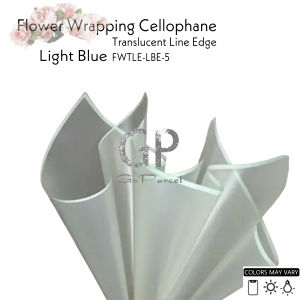 ( 5 Lembar ) TRANSLUCENT LINE EDGE - FLOWER WRAPPING TRANSLUCENT PAPER / KOREAN CELLOPHANE