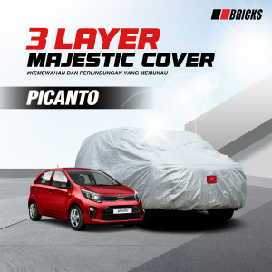 3 Layer Cover KIA PICANTO Sarung Mobil Outdoor Anti UV & Waterproof BRICKS