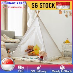 1.35m Kid Tent Indoor Play House Wigwam for Child Portable Child Tipi Tents Teepee Toddler Ball Pit Girl Castle Play Room