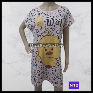 MBS Women Teenager Adult Nightdress Sleepwear Cute Cartoon Printed Design N7 - N17