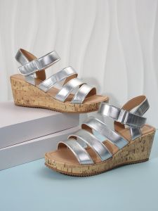 [Free Shipping] WomenS Wedge-Heeled Platform Sandals New Summer Styles Plus Sizes Fashionable High-Heeled Single-Strap Beach Sandals
