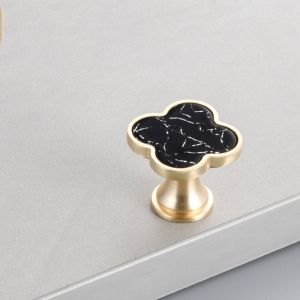 XUANY Clover Cabinet Knob Single Hole Modern Drawer Knobs Minimalist Zinc alloy Door Pull Handles Furniture