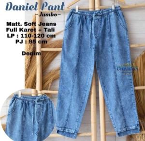 (100% REALPICT) CELANA JEANS WANITA JUMBO SUPER JUMBO 10XL (BB 100KG - 130KG)