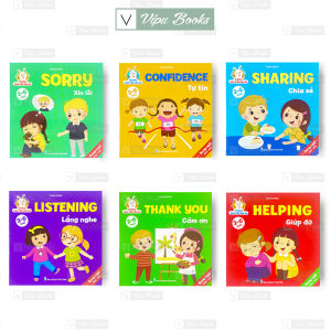 Sách - Bộ 6 Cuốn Cùng Con Rèn Luyện kỹ Năng Giao Tiếp Ứng Xử Từ 2-6 Tuổi - Song Ngữ Anh Việt ( Quét File Nghe Đọc )
