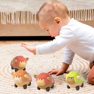 QUANSEN Press To Go Car Toys For Toddlers Baby Mini Animal Race Cars Infant Play Vehicle Push Go Friction Bull Toys For 18 24 Month