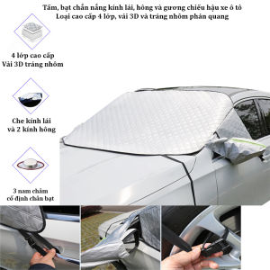 Bạt 4 lớp phản quang cao cấp chắn nắng kính lái hông xe và gương chiếu hậu xe ô tô