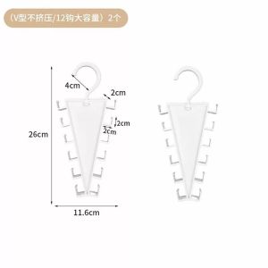 Kebememe 3 cái móc treo hai mặt hình chữ V với 12 móc móc móc lưu trữ tiết kiệm không gian cho nhà ở hoặc sinh viên