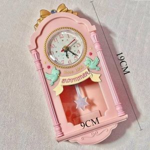 FFBH Vintage Wall Clock Unique Creative Aesthetic Wall Clocks Art Elegant Cartoon Watch Interior Home Bedroom Decoration Accessories N7Y3P