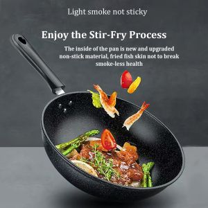 32CM  STONE Non-stick wok pan high-quality 3 layers of frying pan