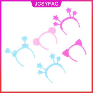 JCSYFAC 5 cái Nhà búp bê thu nhỏ Headband Thỏ Mèo Gấu tai đầu ban nhạc búp bê mini tóc phụ kiện tóc cho búp bê 30cm