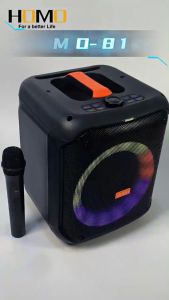 HOMO Portable Karaoke Speaker with Wireless Microphone 8.5inch Bass Driver Bluetooth Speaker FMRadio HM-8180