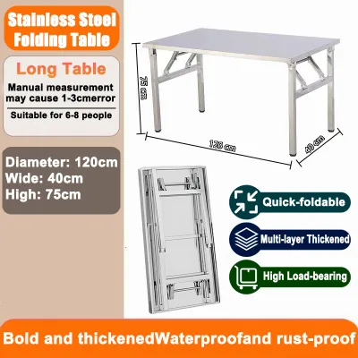 Heavy Duty Stainless Steel Folding Table Outdoor Camping Meja Lipat Untuk Rumah Balkoni Garden Camping