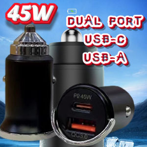 45W Mini Metal Car Charger USB C Superfast Charging USBC Type C Car Phone Charger Adapter For iphone Samsung Xiaomi Huawei