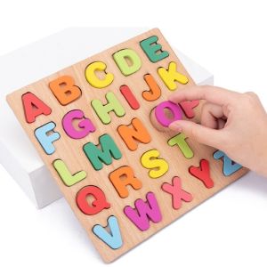 Great_world Wooden Toys ABC M ontessori Early Learning Geometric Shape Classification Number Sorting Puzzle Small Kids Learning