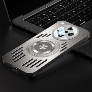 Hollow Metal Cooling Case for OPPO Find X8 Ultra Find X8 Pro 5G 360° Rotating Ring Stand MagSafe Wireless Charging Heat Dissipation Shockproof Frame Camera Protection Gaming & Daily Use