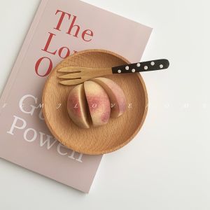 Đĩa gỗ rắn Đĩa gỗ nhỏ Beech Gỗ Khay Nhật Bản Elliptical Khay ins Gỗ Ăn sáng Kiểm kê đĩa trái tim Đĩa gỗ thu hồi đĩa Chiều Trà Khay bánh