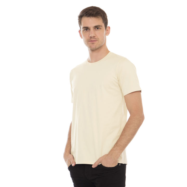 Kaos%20Polos%20Pria%20Oneck%20Lengan%20Pendek%20Bahan%20Katun%20Combed%2030s%20Warna%20Cream%20-%20Image%206