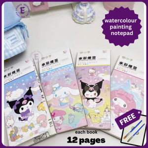 DIY Water Colour Painting Notepad Books Sheet Kids Adult with colour blocks bookmark craft 水彩便签本自带颜料