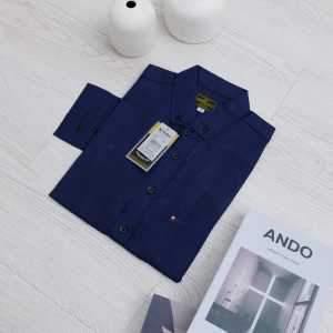 KEMEJA NAVY POLOS LENGAN PANJANG PENDEK KEMEJA MURAH KEMEJA HITS KEMEJA KEKINIAN KEMEJA CASUAL BAHAN KATUN PREMIUM HIGH QUALITY