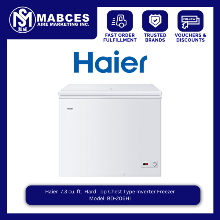 Haier 7.3 cu. ft. Hard Top Chest Type Inverter Freezer BD-206HI | Lazada PH