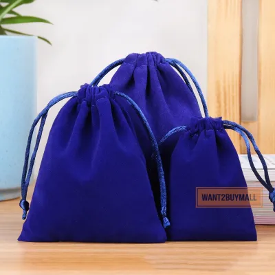 🇲🇾 Drawstring Trendy Velvet BAG Jewelry Ornaments Lucky Storage Beam Mouth Small Cloth Packaging Pouch Pendulum Bag Gift