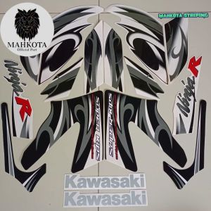 STRIPING STICKER LIS LES POLET kawasaki ninja r 2012 putih list body standar kualitas terbaik termurah Mahkota Stiker