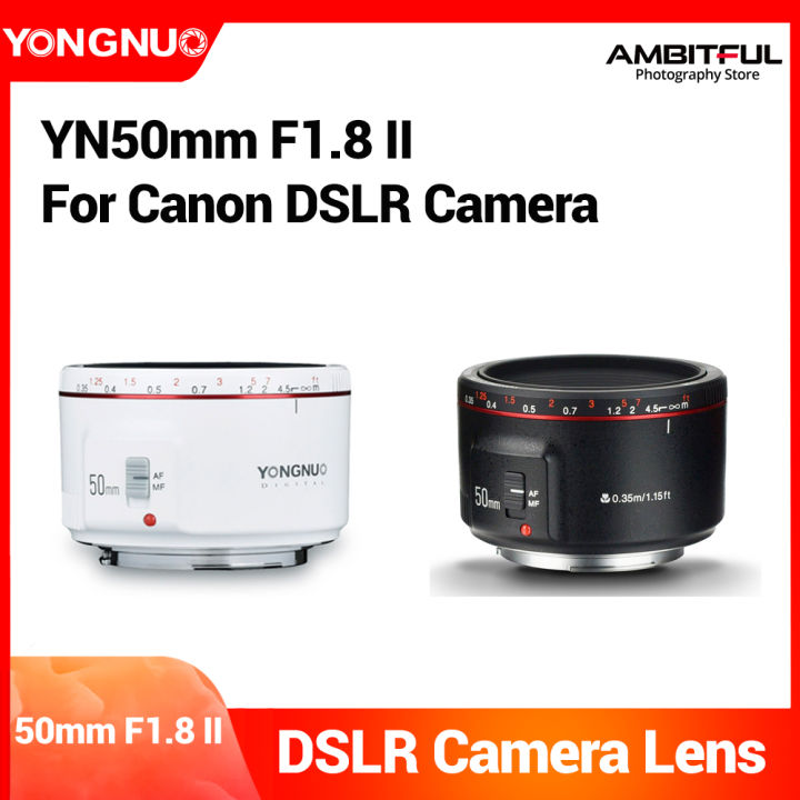 YONGNUO 50mm II Large Aperture Auto Focus DSLR Lens With Super Bokeh  Effect For Canon EOS 70D 5D3 600D DSLR Camera