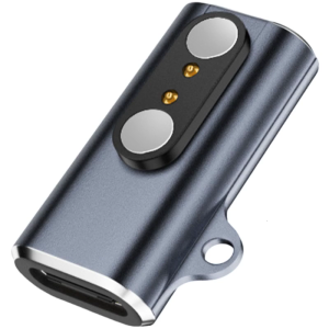 Type C to 2Pin 2.8mm Spacing Conversion Adapter Aluminum Alloy Magnetic Charging Connector Head for Smartwatch