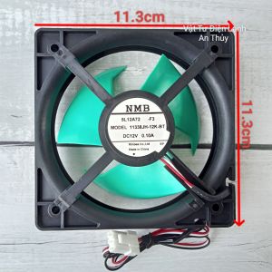 Quạt Tủ Lạnh 3 Dây 12V Kích Thước 11.3cm x 11.3cm Cánh Xanh NMB