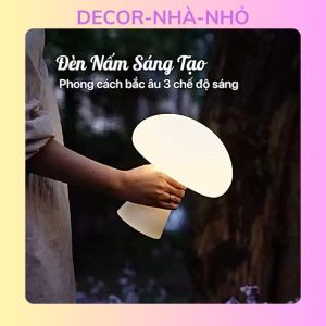 D177 Đèn bàn hình nấm kiểu kem Đan Mạch có thể sạc lại điều chỉnh độ sáng phòng kháchphòng ngủ phòng học
