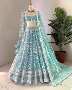 [PRE-ORDER] Semistiched Premium Net Embellished With Beautiful Cotton Lengha (10-15day delivery)