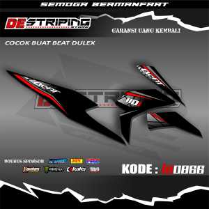 Striping Stiker Variasi Motor Beat New/Deluxe/Cbs 2020-2023 Semifull Motif List Simple Variasi Kode LA0866