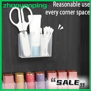 zhaoyanping กล่องใส่ของแบบเจาะติดผนัง3ช่องคลิปหนีบคิ้วกรรไกรแปรงดินสอเขียนคิ้วลิปสติกอุปกรณ์จัดเก็บของชิ้นเล็กๆ