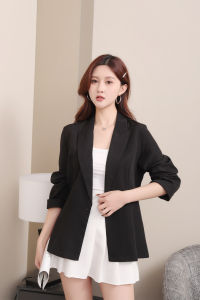 Lings Closet Formal Office Wear Plain Black Blazer For Women With No Pocket and 1Button Fit From L-2XL *2001
