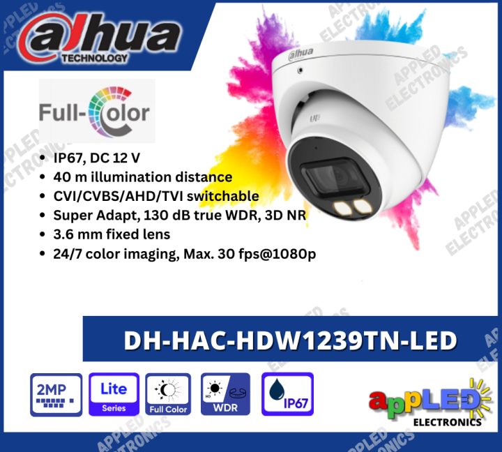 Dahua DH-HAC-HDW1239TN-LED 2MP HDCVI Eyeball Analog Full Color (24 - Main Image