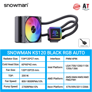 CPU LIQUID COOLER (ระบบระบายความร้อนด้วยน้ำ) SNOWMAN KS120 / KS240 / KS360 For Intel / AMD / Xeon (ของใหม่ ส่งจากไทย)