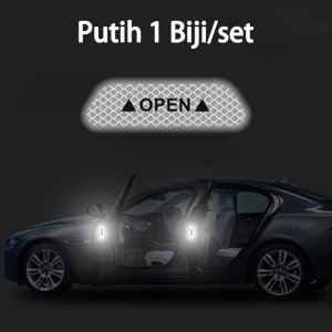 Stiker Pintu Mobil Stiker Reflector Pintu Mobil OPEN Car Door Reflective Sticker Reflective peringatan Stiker 1/4 Pcs