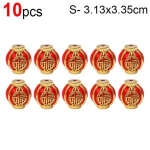 โคมไฟจีนขนาดเล็ก20ชิ้นโคมไฟเส้นไหมสีแดงพร้อมกรอบสีทองอวยพรสำหรับเทศกาลฤดูใบไม้ผลิตกแต่งคริสต์มาสจี้