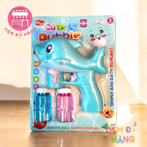 Súng Bắn Bong Bóng Hình Cá Heo Có Đèn Nhạc