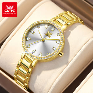 OPK Watch For Women Original Waterproof Korean Style Elegant Luxurious Stainless Steel Strap Diamond With Gift Box Womens Watch