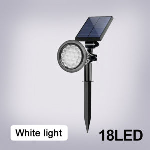 18 LED RGB Multicolour Lawn IP65 กันน้ำแสงกลางแจ้ง พลังงานแสงอาทิตย์ เลียนแบบ การตรวจจับในเวลากลางคืน
