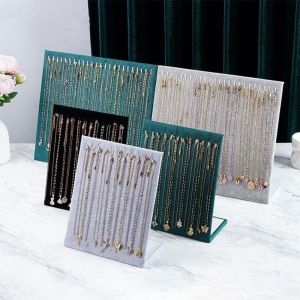 VERMILL Hanging Bracelet Display Rack Large Flannel Display Stand 12/24 Hooks Necklace Display Shelf