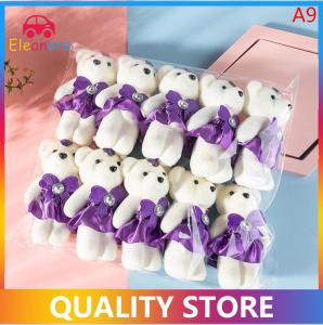 [Eleanor] 10PCS Couple Models Bear Flower Bouquet Cartoon Dolls Wedding Decoration Gifts