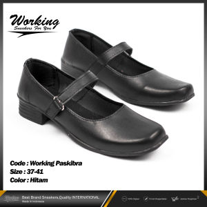 Sepatu Pantofel Wanita Working Hitam Sepatu Kerja Sekolah Paskibra Wanita Formal High Quality