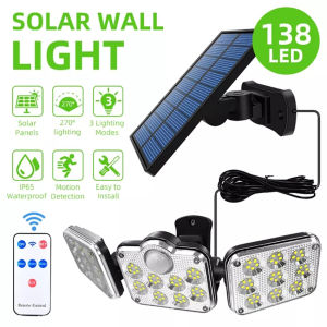 Vimite Super Bright LED Solar Wall Lamp Outdoor Motion Sensor IP65 Waterproof Adjustable Pendant Light  for Home Garage Garden