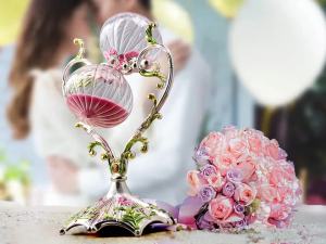 [Warrior2] 30/60Min Hourglass Timer Heart Shaped Metal Sand Timer Antique Sand Clock Glass Sandglass European Home Creative Ornament