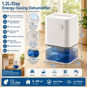 Stuttgart Home portable digital dehumidifier with air purifier suitable for rooms of 30-60m² and UV